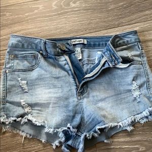 High rise jean shorts